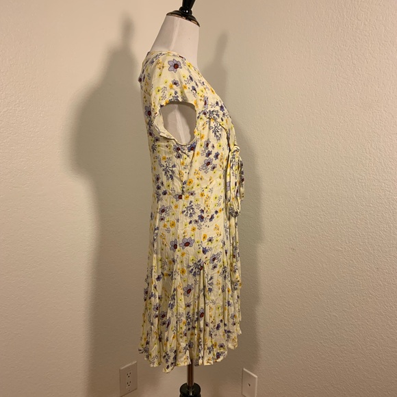 NWT Free People It takes Two Ivory Floral Combo Open Back Dress - Size Large - Picture 5 of 7